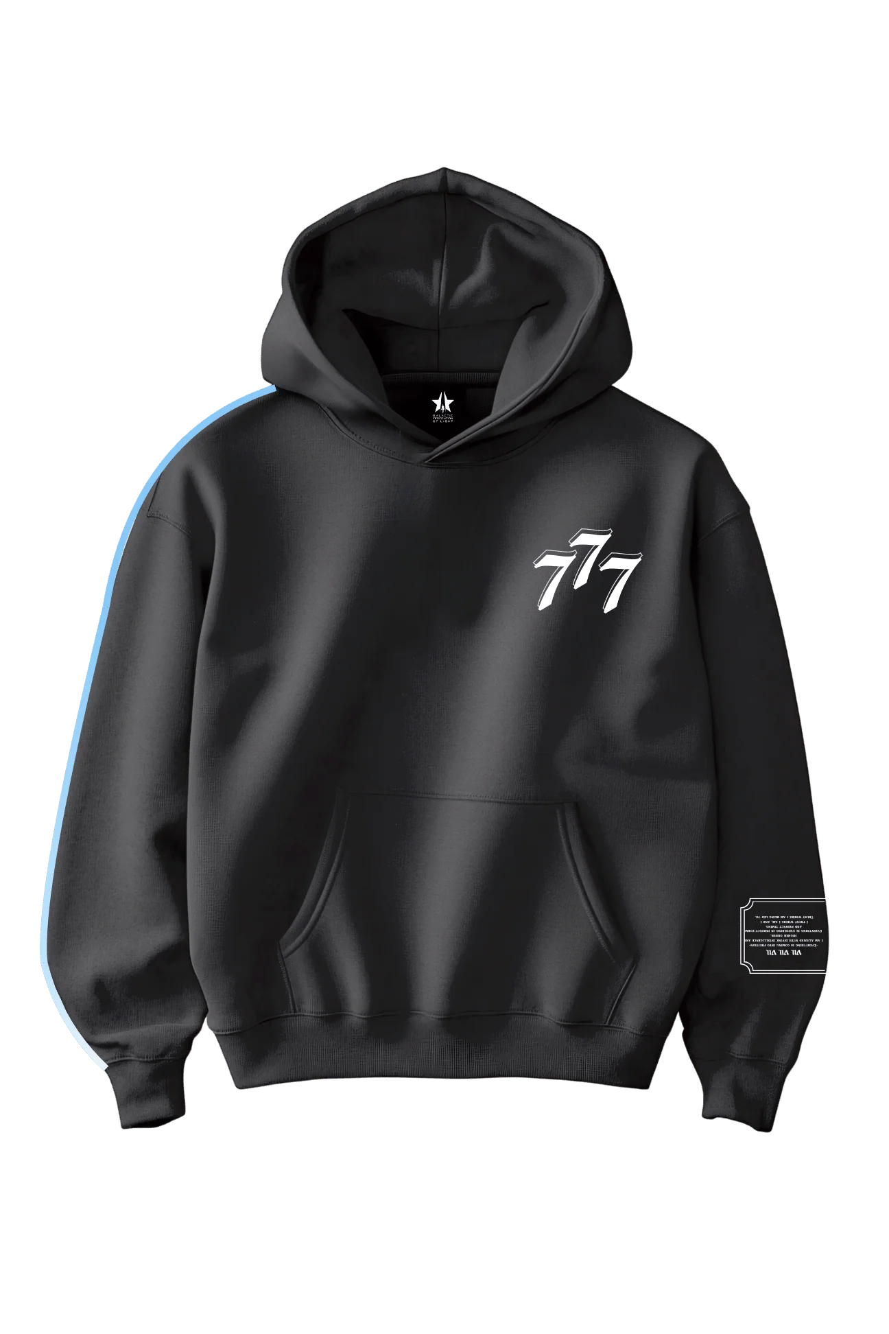 777 Angel Number Hoodie – Organic Cotton Fleece in Asteroid - Image 6